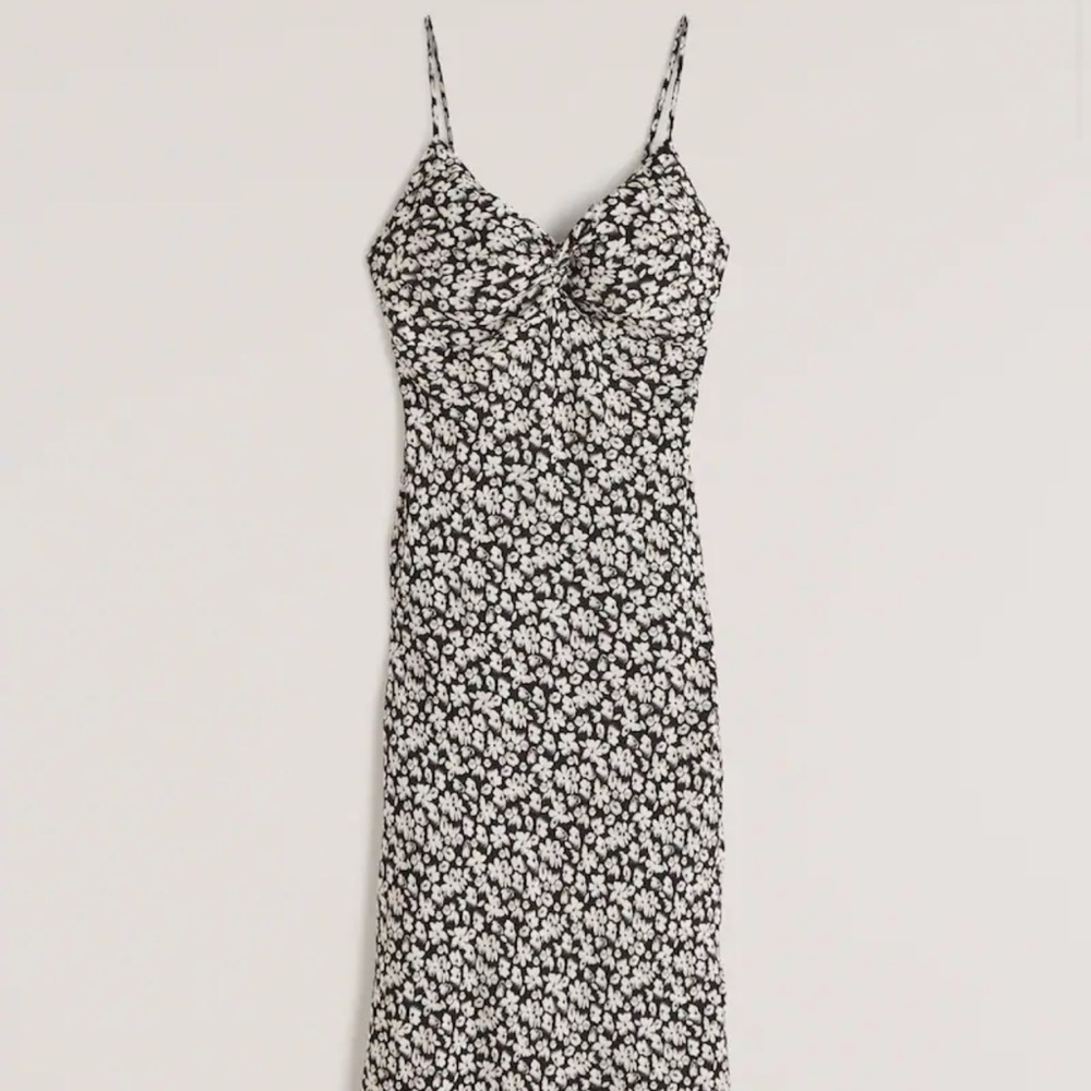Abercrombie & Fitch Knot-Front Slip Midi Dress XS